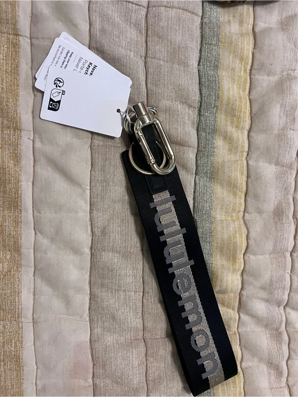 lululemon athletica Black and Gold Neverlost Keychain Strap